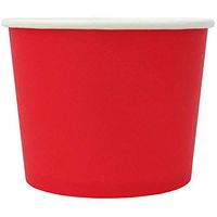 [100 Count] Red Paper Ice Cream Cups - 12 oz Eco-Friendly Dessert Containers - Perfect For Your Yummy Foods! Many Colors & Sizes - Frozen Dessert Supplies