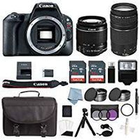 Canon EOS Rebel SL2 Bundle With EF-S 18-55mm IS STM & EF 75-300mm III Lens + Advanced Accessory Kit - Includes EVERYTHING You Need To Get Started