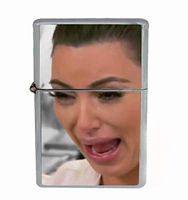 Customized Collectables Kim K Crying Meme Funny Pop Culture Flip Top Oil Cigarette Lighter