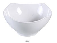Yanco MD-338 Milando Square Bowl, 45 oz Capacity, 8" Length, 8" Width, 3.5" Height, Melamine, White Color, Pack of 24