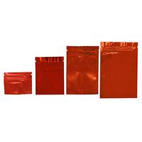 Colorful Mylar Aluminum Foil Zip Lock Bags Pouches Food Storage Pouches Accessory Snack Package Bags Zipper Aluminum Foil Food Grade Pouches (Pack of 100) (8.5x13 cm(3.35"x5.12"), Red)