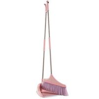 SADDPA Household Cleaning Tools Broom Dustpan Set Foldable Plastic PP Broom Combination Soft Fur Clean Dust-Free Broom (Color : Pink)
