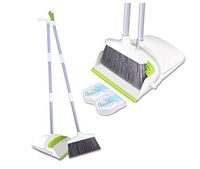 Broom and Dustpan Set: Ideal For Kitchen, Home and Lobby, Easy Assembly, Small Broom and Dust Pan Combo, Self-Cleaning Soft Sweep Broom Bristles - Premium Brush