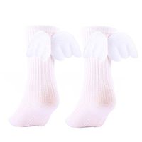 Meiyuan Baby Girls Angel Wings Socks Ruffles Soft High Knee Leg Warmer