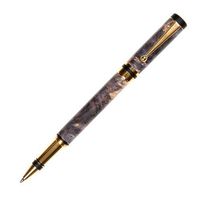 Elite Rollerball Pen - 24kt Gold - Gray & Black Maple Burl