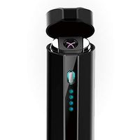 PRIMO Slim Lighter Dual Arc Windproof Lighter Best Fit in Pocket Flameless Lighter Outdoor Use with Charging Cable (Matte Black)