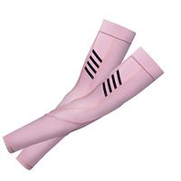 Yjdr Sunscreen Sleeve UV Protection Summer Driving Sports Arm Set Ice Sleeve Elastic Sunscreen Gloves Ice Silk High Elasticity Unisex UPF50+ (Color : Pink, Size : L)