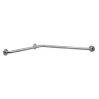 CSI Bathware BAR-HA3638-TW-125-PN L-Shaped Horizontal Bathroom Angled Safety Bar, Silver