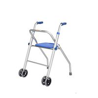 Four-Legged Elderly Walker Folding Seat with Wheel Trolley for Disabled Lower Limb Training