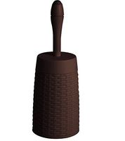 Round Free Standing Toilet Brush and Holder Color: Brown