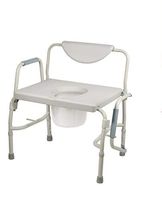 HEALTHLINE Heavy Duty Drop Arm Bariatric Commode | Bedside Commode Toilet Chair with Arms and Bathroom Safety Frame for Elderly, Adults | Adjustable Seat Height, Extra-Wide, 500 lbs