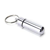 WillowswayW Mini Aluminum Pill Bottle Box Waterproof Medicine Case Holder Container Keychain
