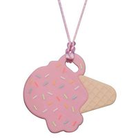 Munchables Ice Cream Chewable Jewelry - Sensory Chew Necklace (Pink)