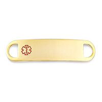 StickyJ USA 18 K Gold Plated Medical Alert Tag 1 1/2 in with Free Engraving