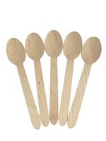 KingSeal FSC Certified Disposable Wood Cutlery Spoons, Biodegradable and Earth Friendly, 6.25 Inch Length - 3 Packs of 100 pcs (300 pcs total)