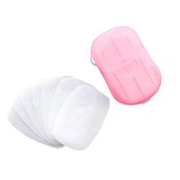 Kimanli 20Pcs Disposable Hand Washing Tablet Travel Carry Toilet Soap Paper (Pink)