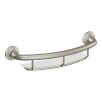Moen LR2356DBN 16-Inch Grab Bar with Shelf, Brushed Nickel