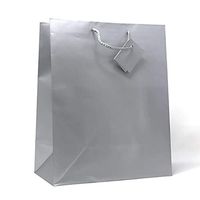 Allgala 12PK Value Premium Solid Color Paper Gift Bags (13"LG-Silver-GP50042)