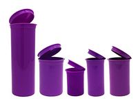 DRAM 5 Pack Medicine Bottle Wellness Containers 08,13, 19, 30, 60 Drams Assortment of Colors (Purple - Opaque)