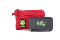 Dime Bags Rollies All-In-One Padded Pouch - Padded Bag w/Rolling Tray & Smell Proof Pocket (Red, 5-Inch)