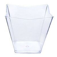 Tableclothsfactory 60 Pcs - Clear Angled Square 3oz Disposable Plastic Dessert Cup