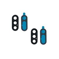 PHONSUN Back Camera Lens Glass w Adhesive for Apple iPhone Xs & XS Max Black (Pack of 2)