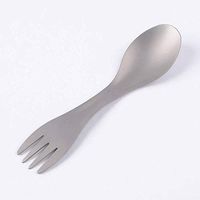 Mini, Portable, Titanium Alloy Spork, Fork, Spoon, EDC, Outdoor, Lightweight, Camping Cutlery
