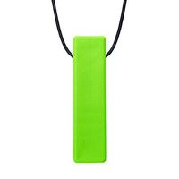 Chew Jewelry Brick Stick XT Sensory Chew Necklace by ARK (Extra Tough, Lime Green, Smooth)