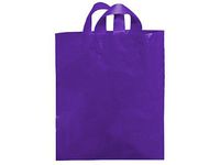 MEZZO Purple Studio Shopping BagsBULK 25% Recycled Plastic 16x15x6" 1 unit, 250 pack per unit.