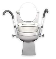 The Ultimate Solution Hinged Raised Toilet Seat with Ultimate Toilet Safety Frame Combo Kit for Bathroom Toilet Height Raise 3.5" Rise (Standard)