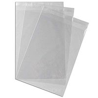 3.5" x 5'' Long inches Food Safe Adhesive Self-Sealing Resealable Clear Plastic Flat Cello Wrap Cellophane Favor Candy Cookie Treat Jewelry Retail Gift Bags 100pcs