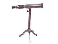 Antique Copper Telescope on Stand 17" - Vintage Telescope - Nautical Telescope