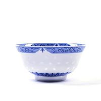 Bowl Bowl tableware ceramic bowl, creative Chinese tableware blue and white porcelain exquisite home eat soup cereal set, blue and white, 6 pack kitchen restaurant gifts Hotel tableware home noodles b