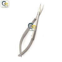 G.S MICRO SCISSORS 3.25" CURVED SUPER FINE BLADES GROOVED HANDLES | G.S BEST QUALITY