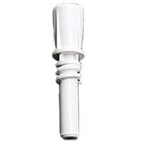Remco 6200 5.5" Polypropylene Handle Adapter with Threaded Tip, 1-1/4" Diameter, White