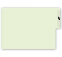 ABC Heavy Duty End Tab File Folder Index Guides, 9 x 12 1/2", Green - 25 Guides