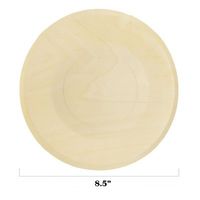 BambooMN Brand - 8.5" Dia Disposable Wood Round Plates, 1,000 Pieces