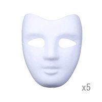 Meimasks DIY White Paper Mask Pulp Blank Hand Painted Mask Personality Creative Free Design Mask 5pcs (V face)