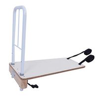 LZY Medical Bed Rail Stainless Steel+Solid Wood Base, Adjustable Height Home Bed Assist Handle Safety Side Guard
