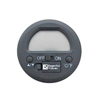 Essential Values Round Digital Cigar Hygrometer for Humidors - Battery Included with 1% Temperature Accuracy and +/- 5% RH Readings - Designed for Travel and Traditional Humidors