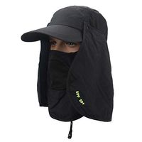 Meidexian888 Fishing Hiking Sun Hat for Men/Women,Summer Outdoor UV Protection with Face Neck Flat (Black)