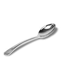 DecorRack 96 Silver Plastic Spoons, Fancy Plastic Silverware Set - BPA FREE - Disposable Heavy Duty Plastic Spoons with Stylish Silver Finish, Perfect for Catering Event, Party, Wedding (96 Pack)