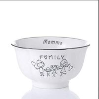 AXZHYX Bowl Happy Underglaze Color Ceramic Bowl Noodle Bowl Dessert Bowl Soup Bowl Hotel Tableware Home Noodles Boiled Fish Soup Bowl (Color : 6.2cm)
