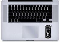 Alice in Wonderland Lock Trackpad Vinyl Decal Sticker Skin for MacBook Laptop in black.