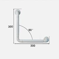 BJLWTQ Bathroom Handrails L-Shaped Stainless Steel Shower Grab Bar, Toilet Anti-Skid Safety Grab Rail Handle (Color : White, Size : 300300 mm)