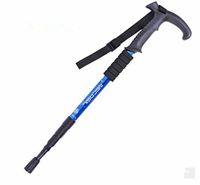 DDPP Old Man Cane Outdoor Aluminum Trekking Pole Climbing Rod Curved T-Shaped Handle Travel Climbing Supplies,1