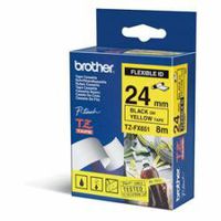 Brother Mobile TZEFX651 Hge/Hg/Tze/Tz Tape, 0.94" W x 26.2' L, Black Ink on Yellow Label