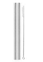 Extra Wide Reusable Stainless Steel Straws, 2 pack  1 Bonus Cleaning Brush Included, Designed for use with Boba Bubble Tea / thick milkshakes / Smoothies 9.5” Length Food Grade Steel