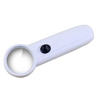 White 5X LED Magnifier Handheld Reading Magnifying Glass Jewelry Loupe for Gem Inspection Coins Hobby