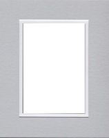 16x20 Double Acid Free White Core Picture Mats Cut for 12x16 Pictures in Nantucket Grey and White